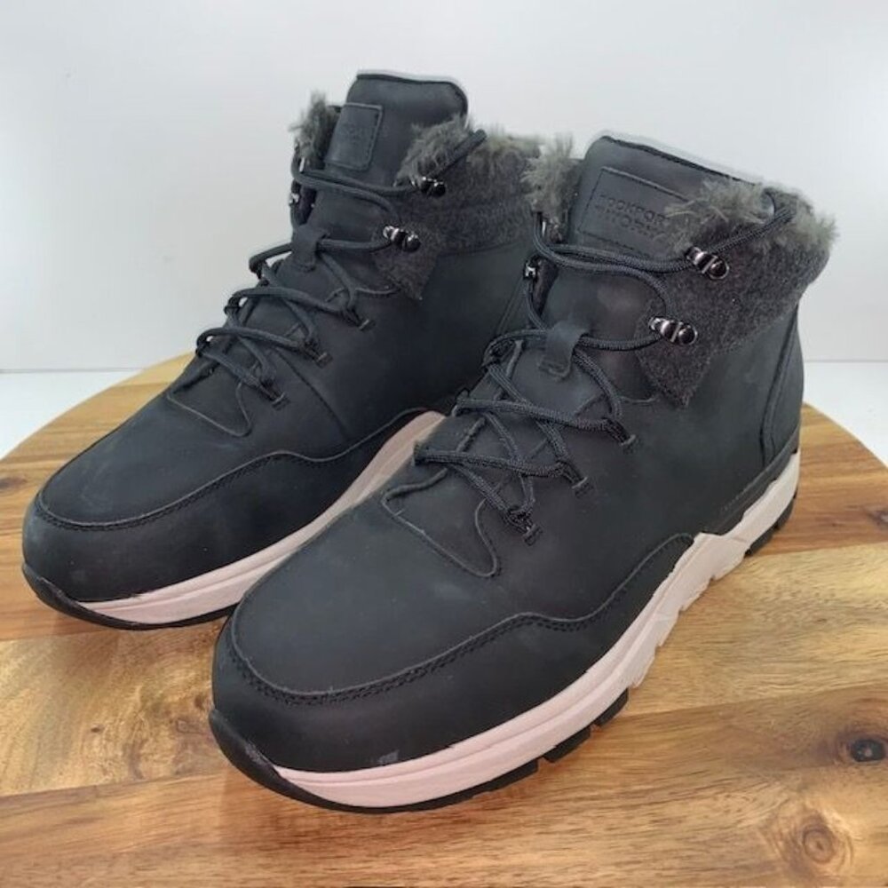 Rockport Pulse Tech Womens Size 10.5 Wide Black Safety Work Boots Shoes RK778